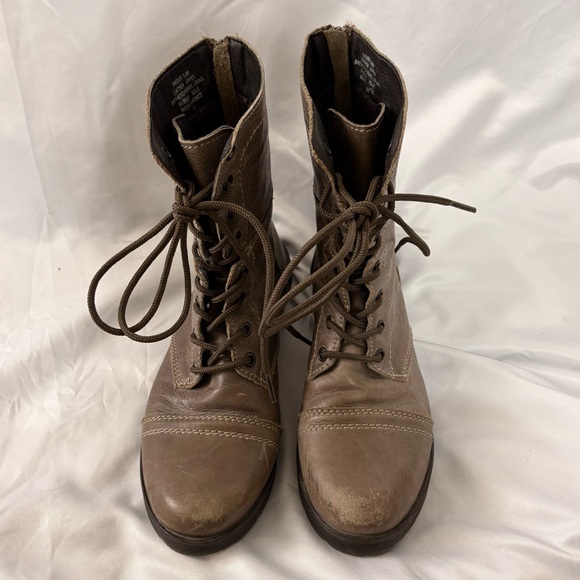 Steve Madden Shoes - Steve Madden Brown Leather Combat Boots size 8.5